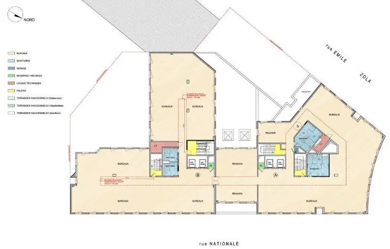 Bureau dans Boulogne-Billancourt à louer - Plan d’étage – Image 2 sur 2