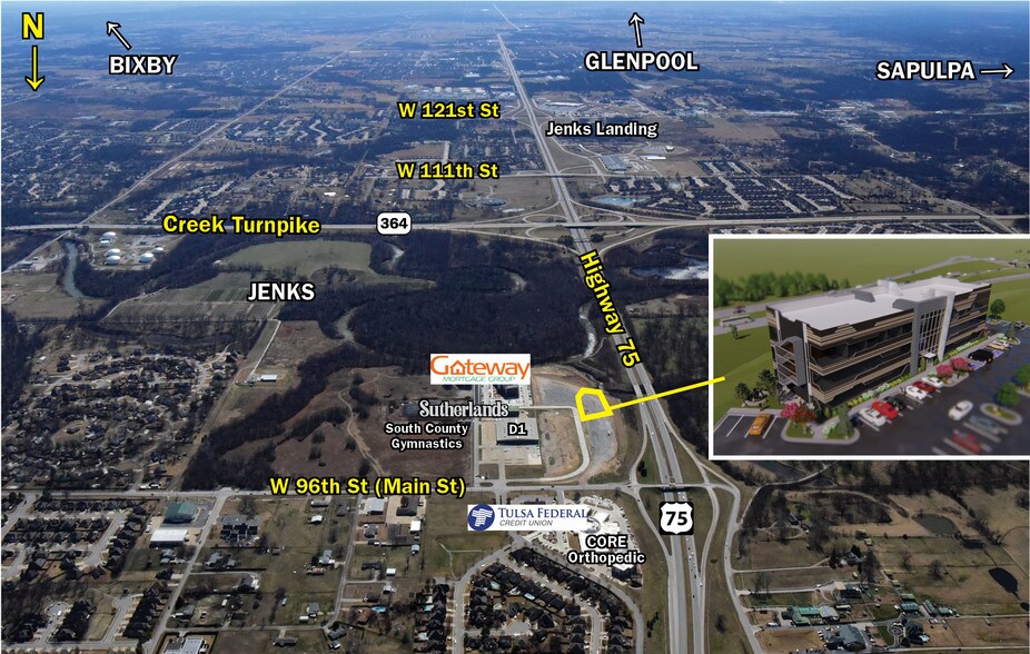 204 S Gateway Pl, Jenks, OK à louer - Aérien – Image 3 sur 4
