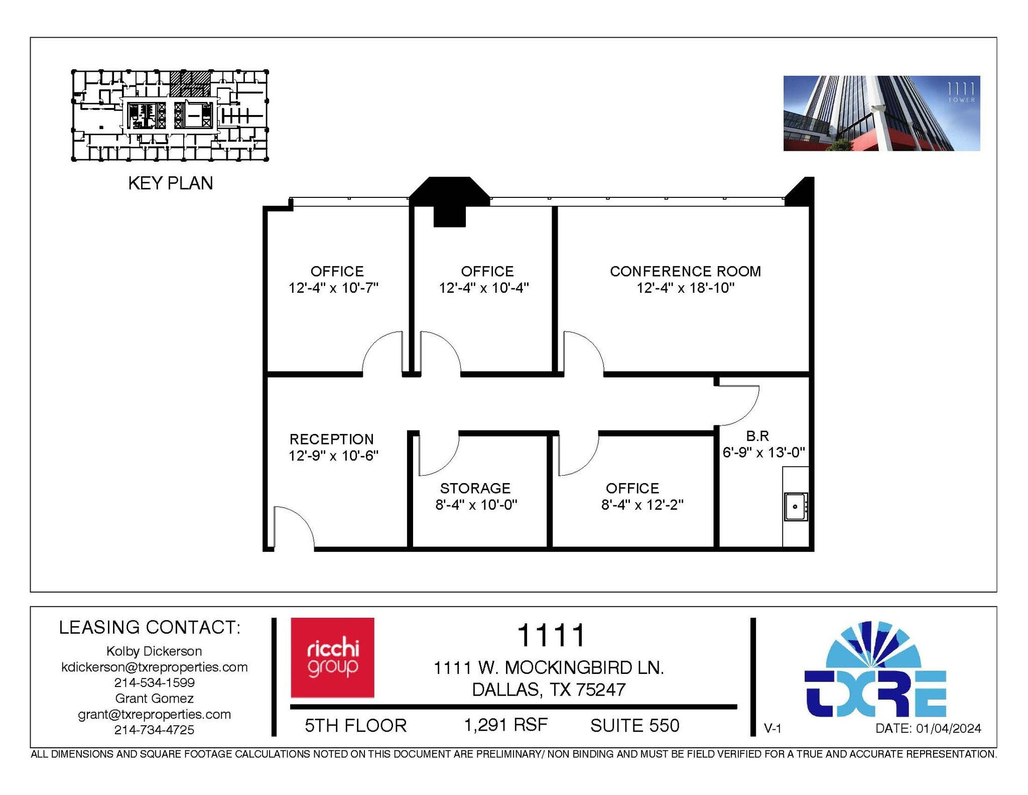 1111 W Mockingbird Ln, Dallas, TX à louer Plan d’étage– Image 1 sur 1
