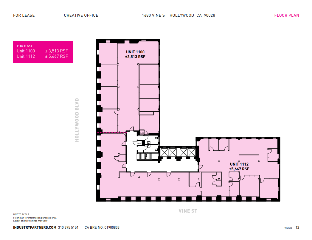 1680 N Vine St, Hollywood, CA à louer Plan d’étage– Image 1 sur 1