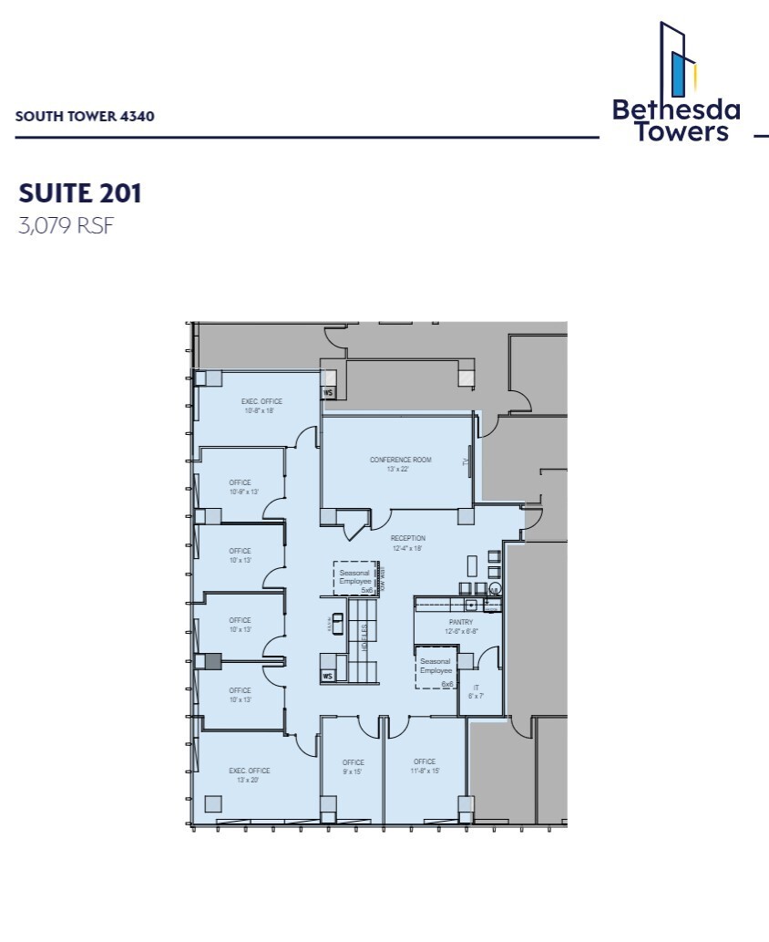 4340 East-West Hwy, Bethesda, MD à louer Plan d’étage– Image 1 sur 1