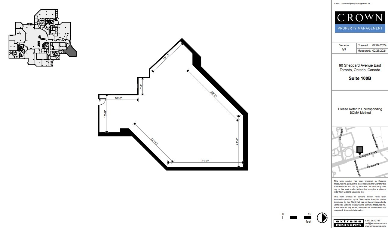 90 Sheppard Ave E, Toronto, ON à louer Plan d’étage– Image 1 sur 3