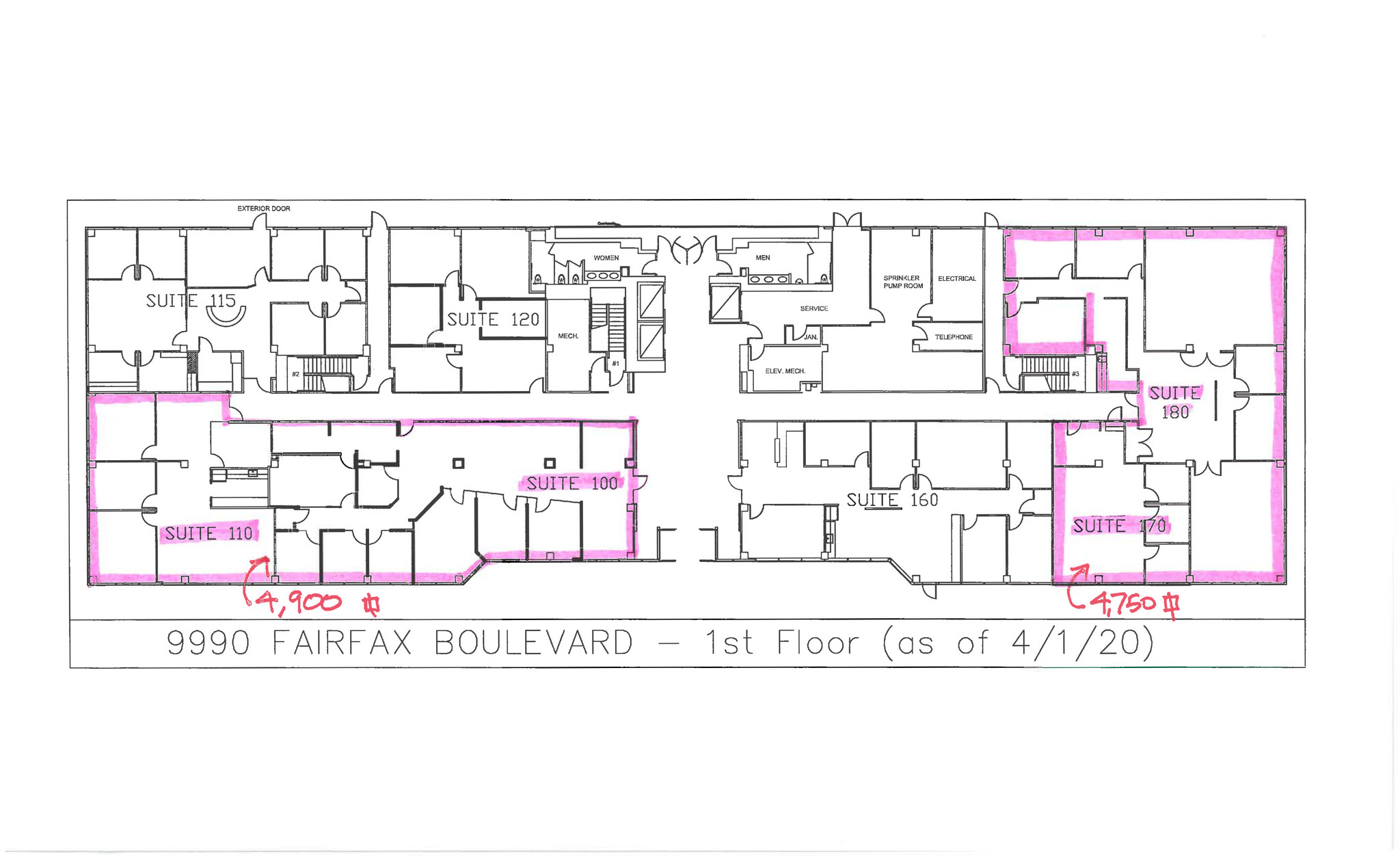 9990 Fairfax Blvd, Fairfax, VA à louer Plan d’étage– Image 1 sur 1