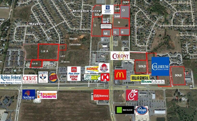 1279 S Houston Lake Rd, Warner Robins, GA à vendre - Aérien – Image 2 sur 2