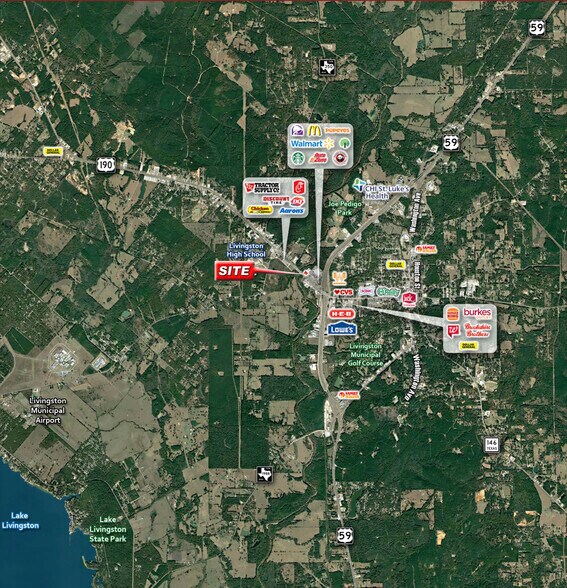1700 W Church St, Livingston, TX à louer - Aérien – Image 2 sur 4