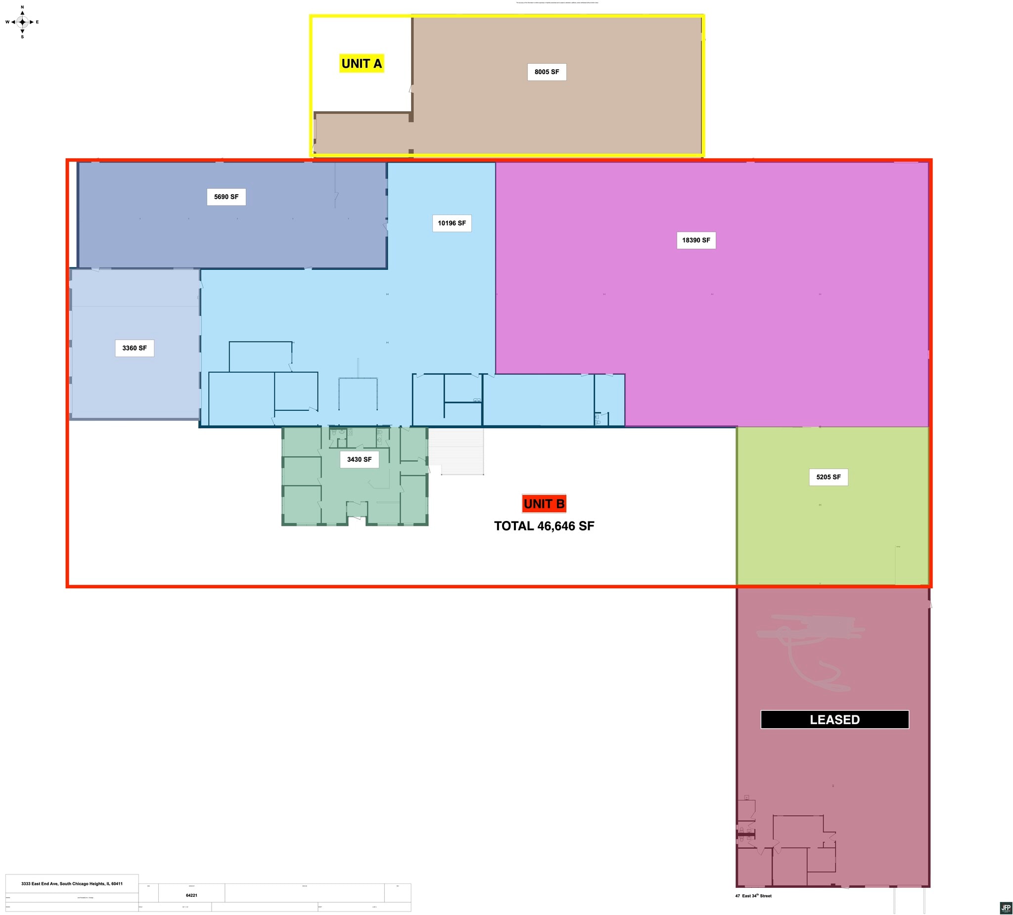 3333 East End Ave, South Chicago Heights, IL à louer Plan d’étage– Image 1 sur 2