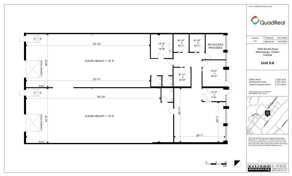 1645 Bonhill Rd, Mississauga, ON à louer Plan d’étage– Image 1 sur 1