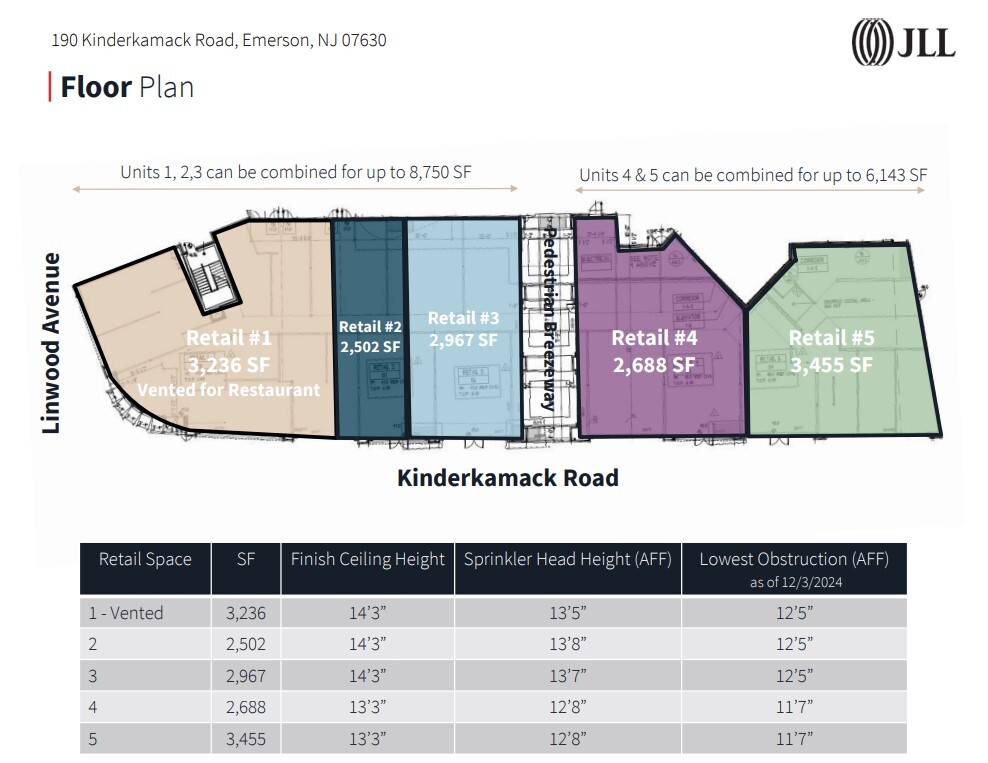 190 Kinderkamack Rd, Emerson, NJ à louer Plan d’étage– Image 1 sur 1