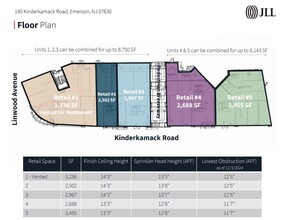 190 Kinderkamack Rd, Emerson, NJ à louer Plan d’étage– Image 1 sur 1