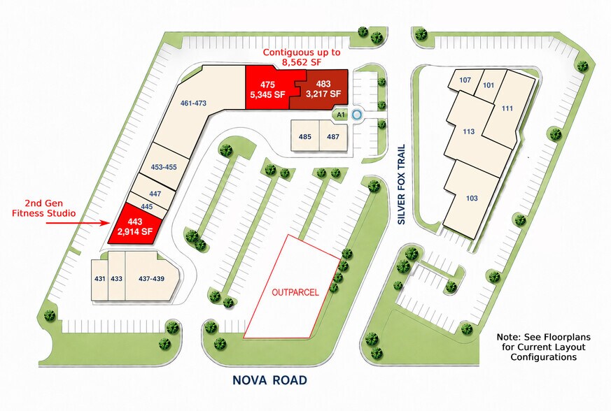 431-487 S Nova Rd, Ormond Beach, FL à louer - Plan de site – Image 3 sur 10