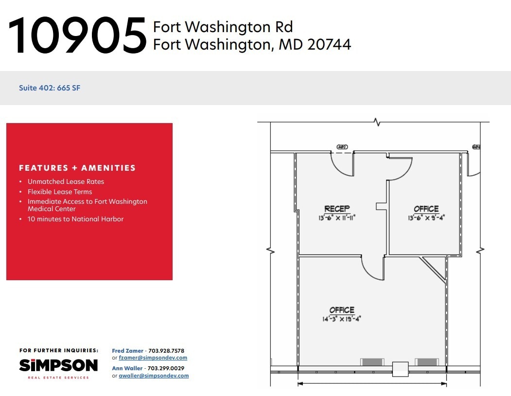 10905 Fort Washington Rd, Fort Washington, MD à louer Plan d’étage– Image 1 sur 1