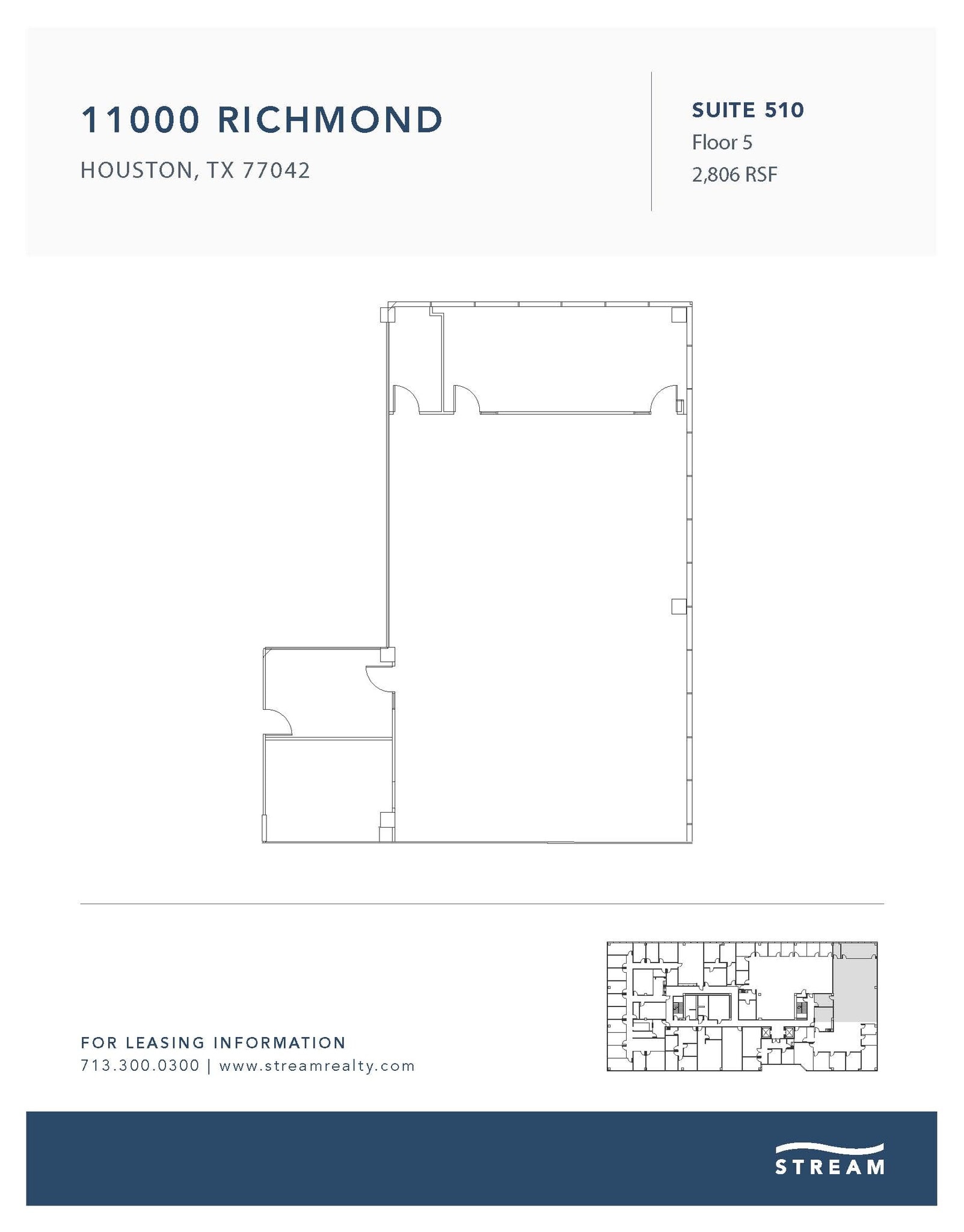 11000 Richmond Ave, Houston, TX à louer Plan d’étage– Image 1 sur 1
