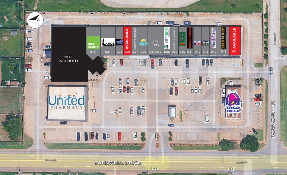 917-953 Cornwell Dr, Yukon, OK à louer - Plan de site – Image 2 sur 9