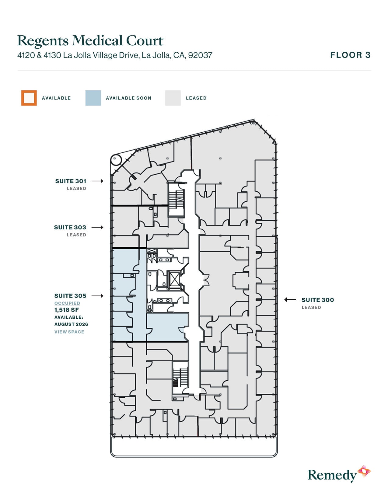 4120-4130 La Jolla Village Dr, La Jolla, CA à louer Plan d’étage– Image 1 sur 1