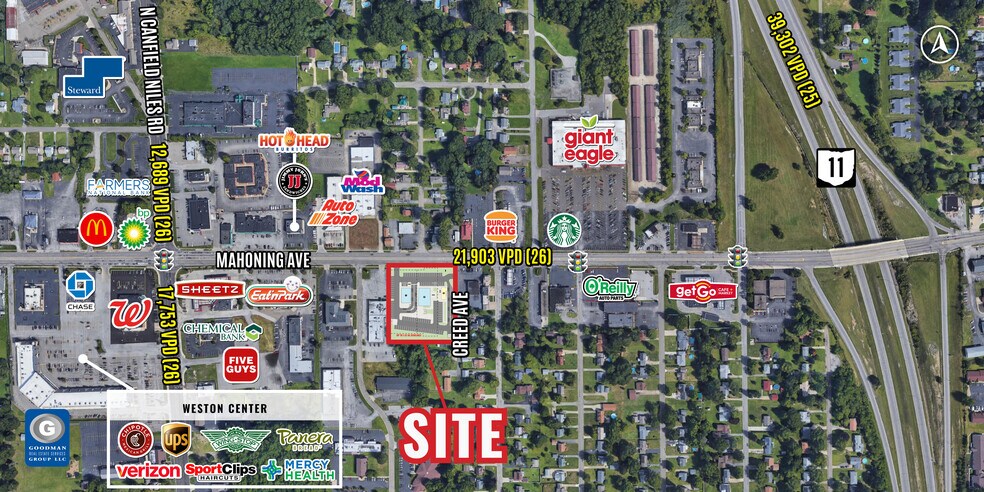 5411 Mahoning Ave, Youngstown, OH à louer - Aérien – Image 1 sur 3