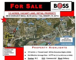 Plus de détails pour 290 S Charles R Beall Blvd, DeBary, FL - Terrain à vendre