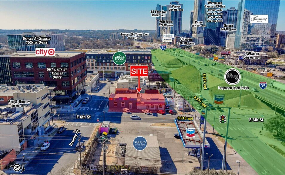 805 E 6th St, Austin, TX à vendre - Aérien – Image 3 sur 7