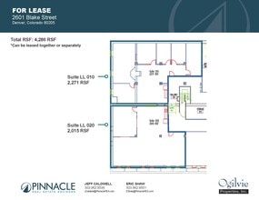 2601-2609 Blake St, Denver, CO à louer Plan d’étage– Image 1 sur 1