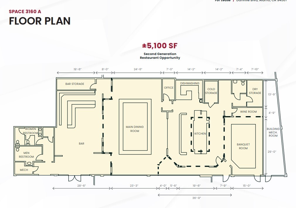 3168 Danville Blvd, Alamo, CA à louer Plan d’étage– Image 1 sur 1