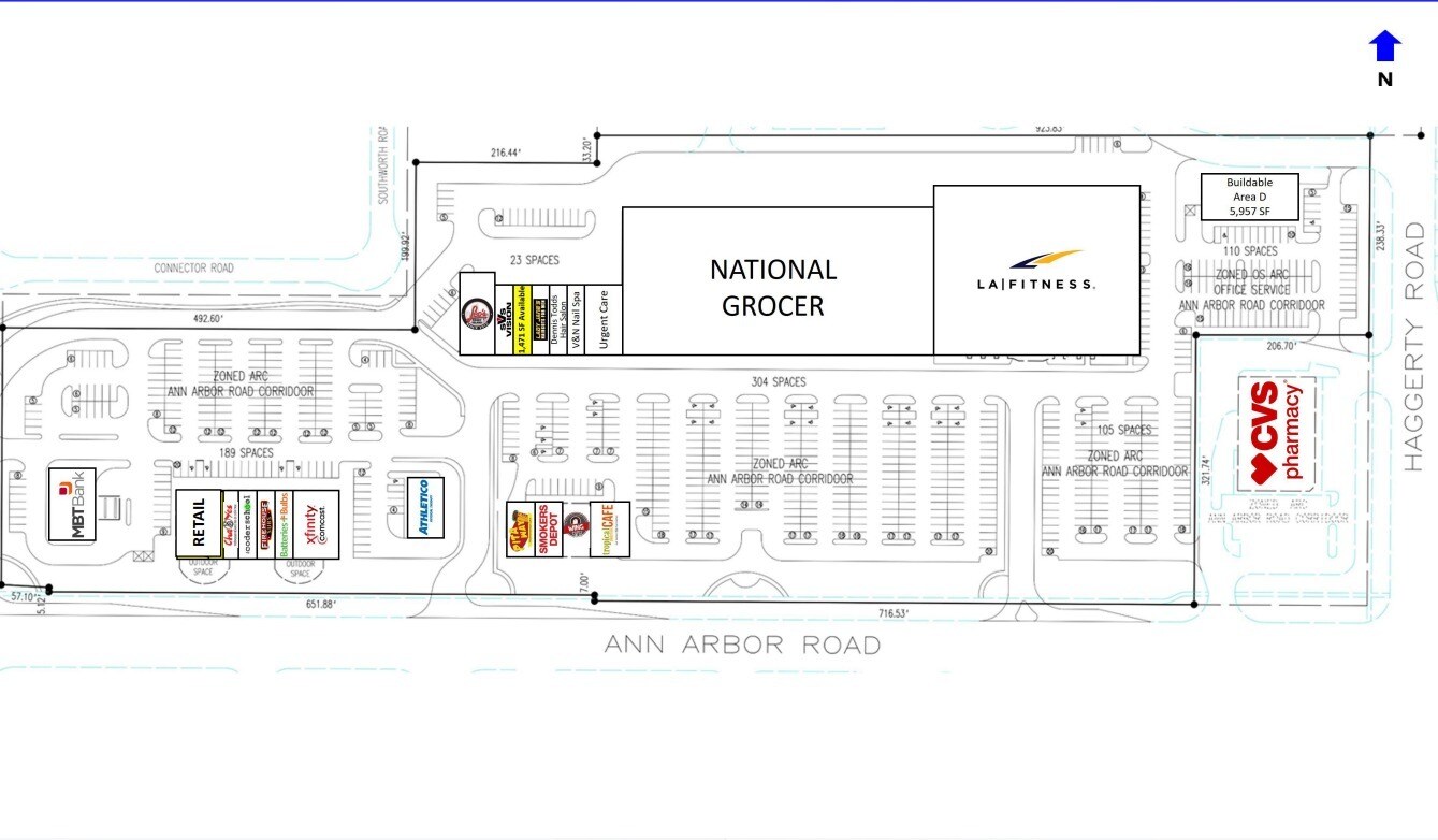 41128-41640 Ann Arbor Rd, Plymouth, MI à louer Plan d’étage– Image 1 sur 5