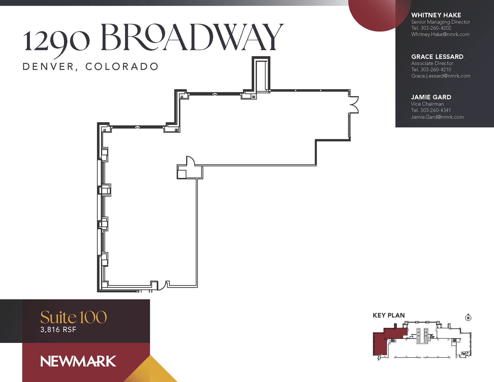 1290 Broadway, Denver, CO à louer Plan d’étage– Image 1 sur 2