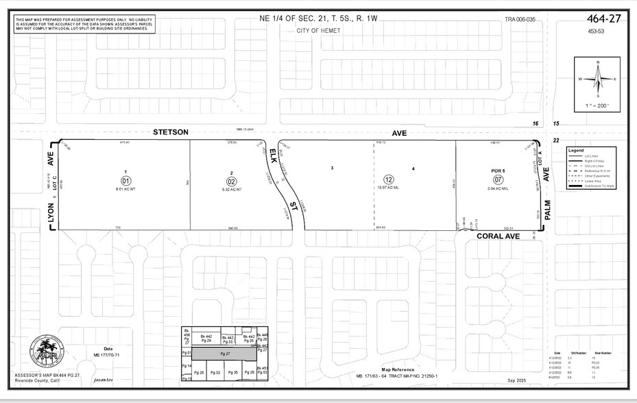 SEC W Stetson Ave & S Lyon Ave, Hemet, CA à vendre - Plan cadastral – Image 2 sur 2