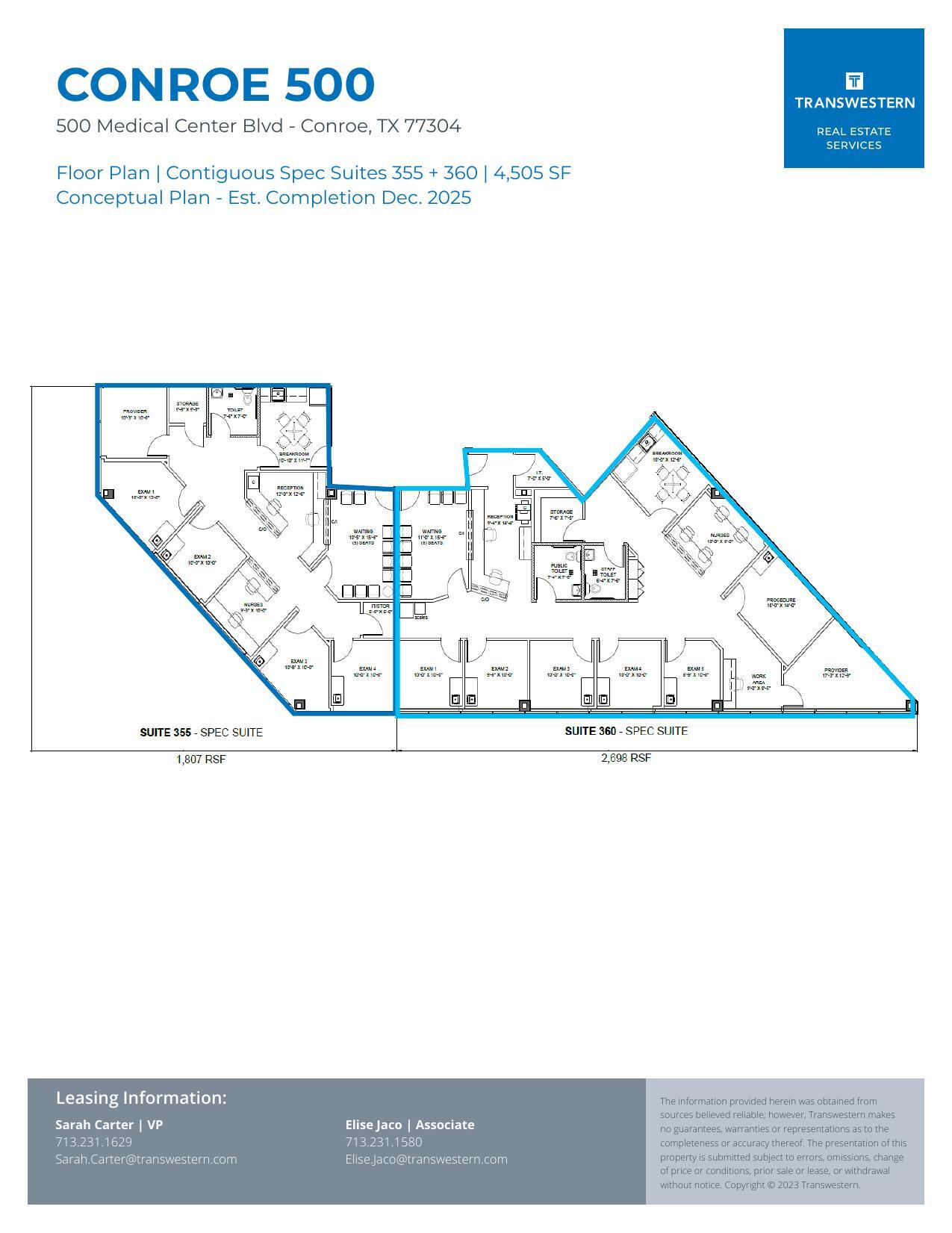 500 Medical Center Blvd, Conroe, TX à louer Plan d’étage– Image 1 sur 2
