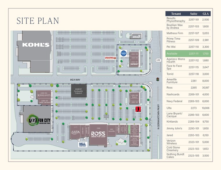 2257-2273 N Germantown Pky, Cordova, TN à vendre - Plan de site – Image 2 sur 5