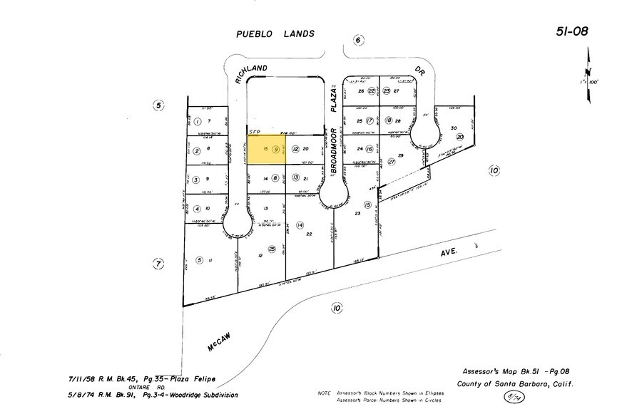 3445 Richland Dr, Santa Barbara, CA à vendre - Plan cadastral – Image 2 sur 2