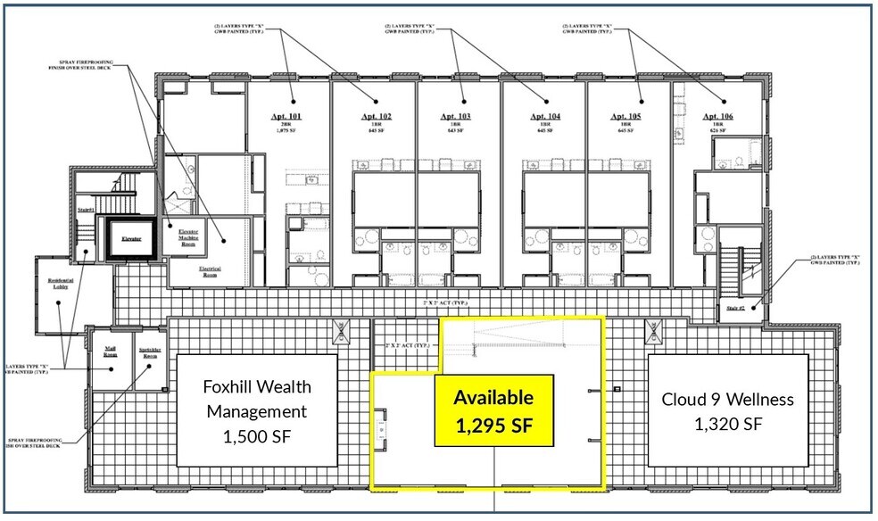 80-92 Bridge St, Dedham, MA à louer - Plan d’étage – Image 2 sur 6
