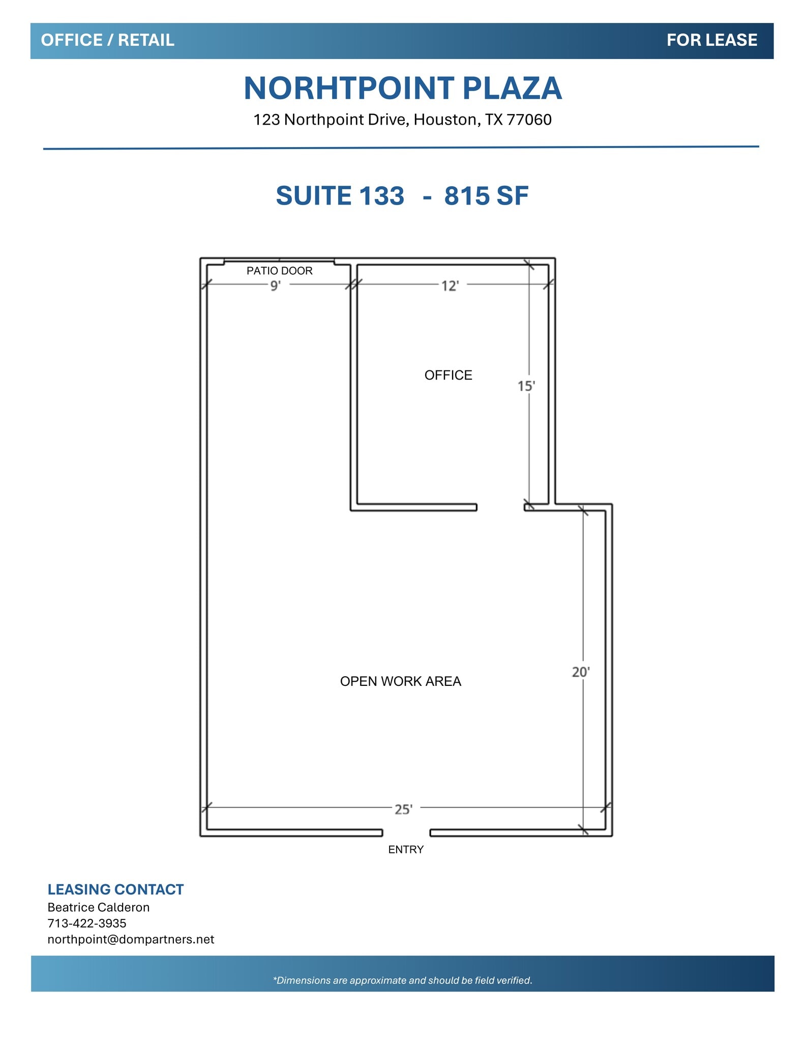 123 Northpoint Dr, Houston, TX à louer Plan de site– Image 1 sur 1