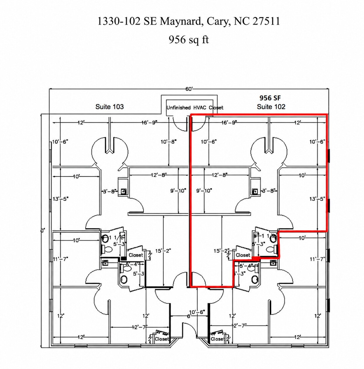 1210 SE Maynard Rd, Cary, NC à louer Plan d’étage– Image 1 sur 9