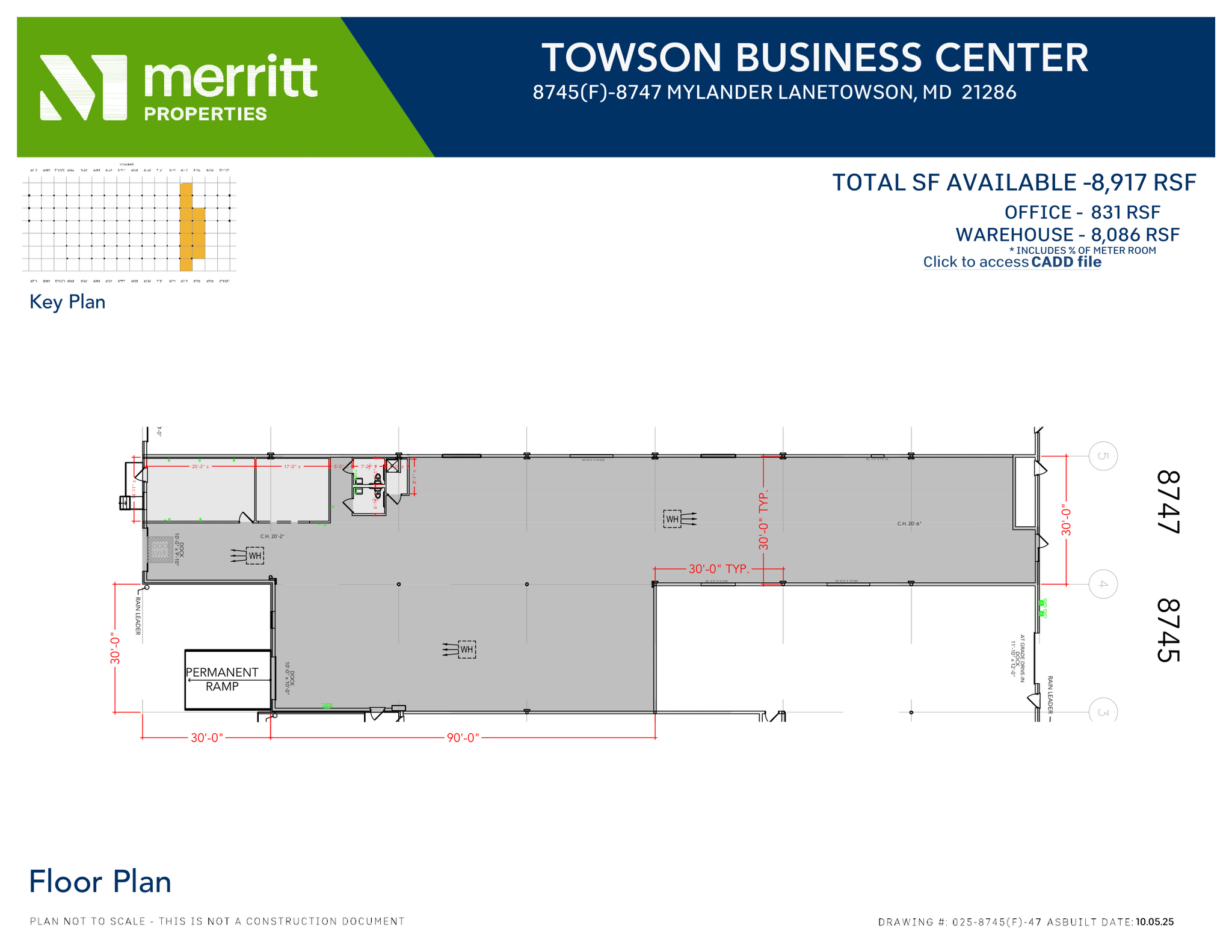 8701-8739 Mylander Ln, Towson, MD à louer Plan d’étage– Image 1 sur 2