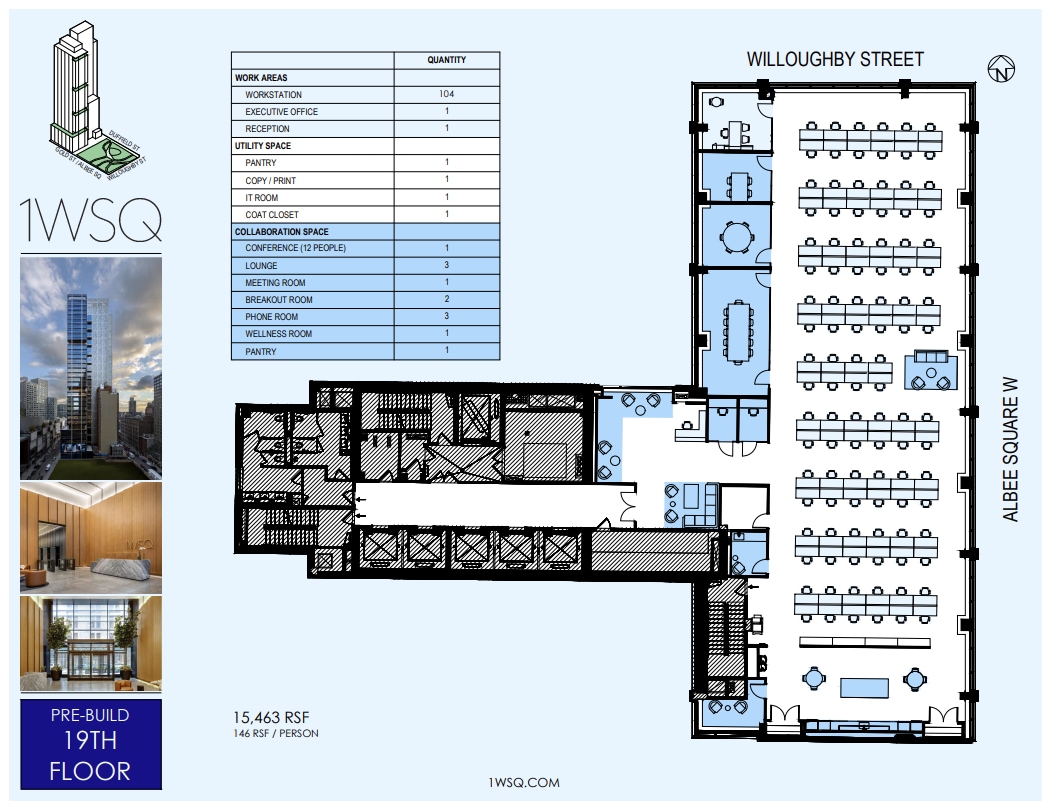 1 Willoughby Sq, Brooklyn, NY à louer Plan d’étage– Image 1 sur 1