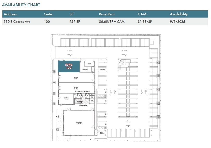 330 S Cedros Ave, Solana Beach, CA à louer Plan de site– Image 1 sur 2