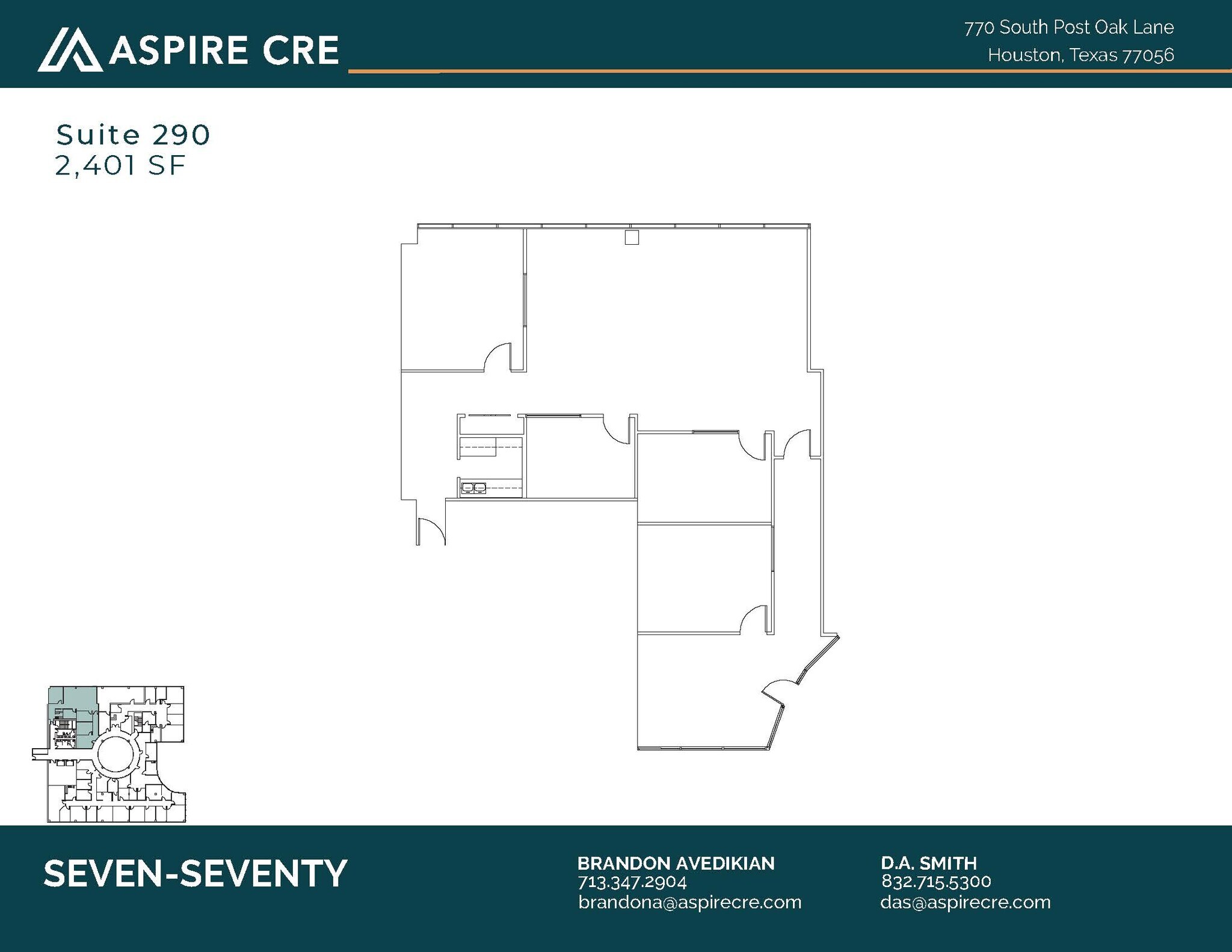 770 S Post Oak Ln, Houston, TX à louer Plan d’étage– Image 1 sur 1