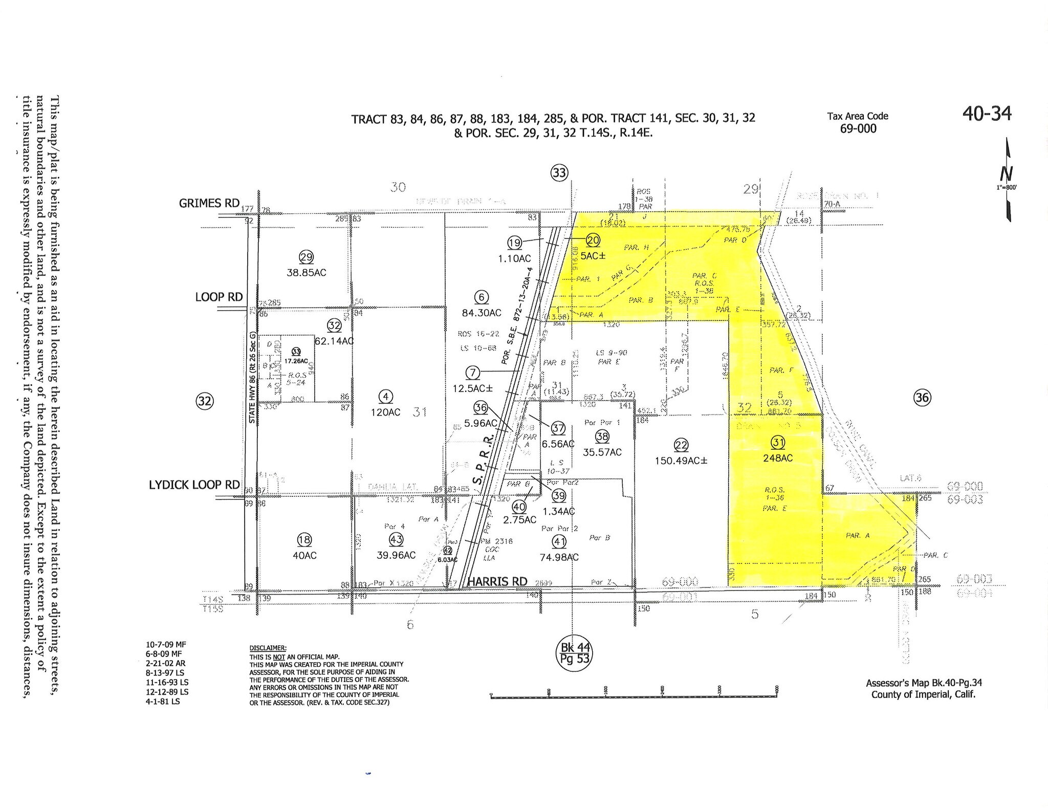 Harris Rd., Imperial, CA à vendre Plan cadastral– Image 1 sur 2