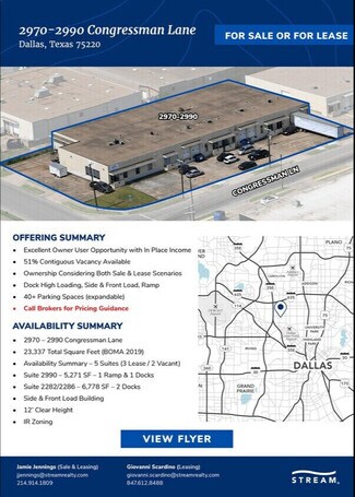 Plus de détails pour 2970-2990 Congressman Ln, Dallas, TX - Industriel/Logistique à vendre
