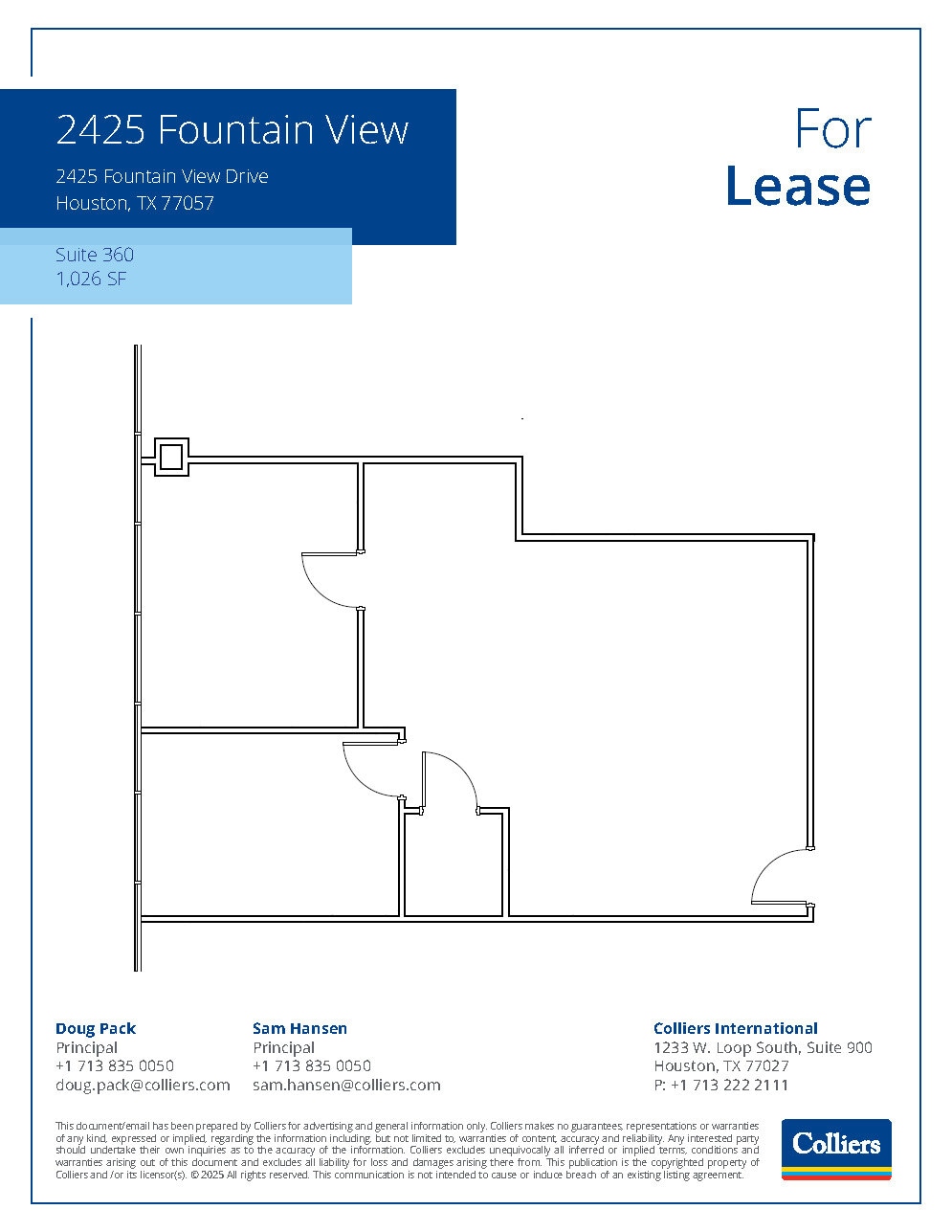 2425 Fountain View Dr, Houston, TX à louer Plan d’étage– Image 1 sur 1