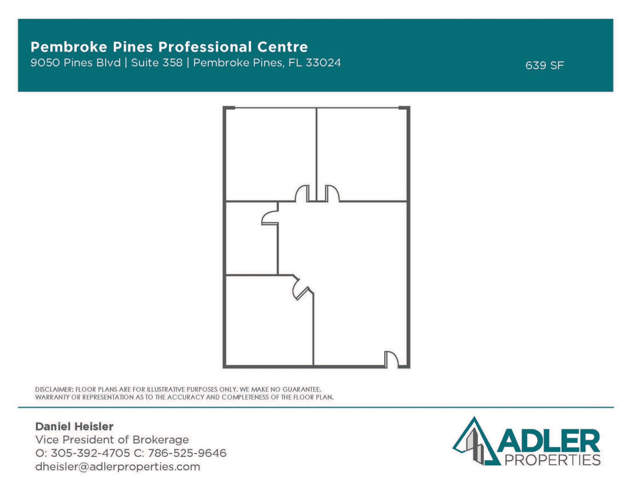 9050 Pines Blvd, Pembroke Pines, FL à louer Plan d’étage– Image 1 sur 8