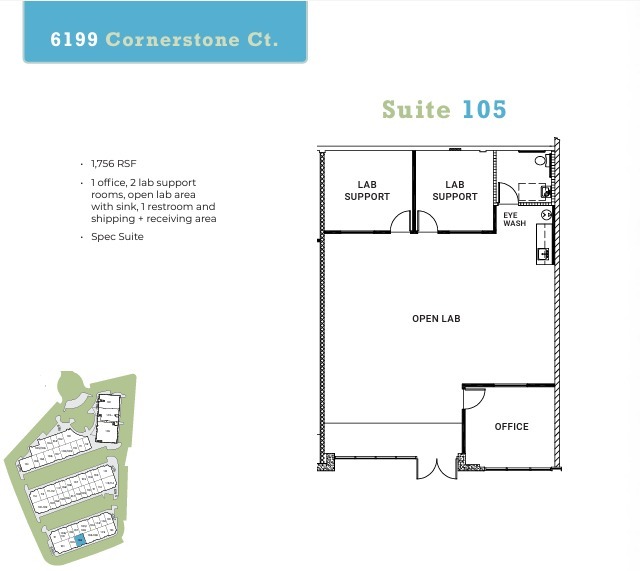 6185 Cornerstone Ct E, San Diego, CA à louer Plan d’étage– Image 1 sur 1