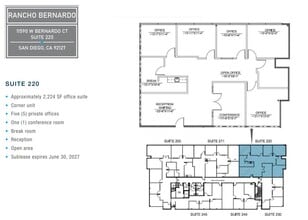 11590 W Bernardo Ct, San Diego, CA à louer Plan d’étage– Image 1 sur 1