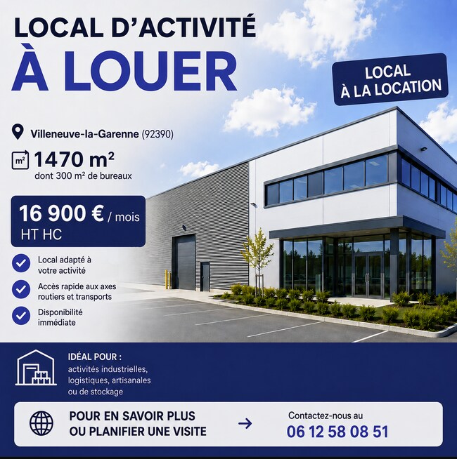 Plus de détails pour 44-46 Avenue Du 8 Mai 1945, Villeneuve-la-Garenne - Local d'activités à louer