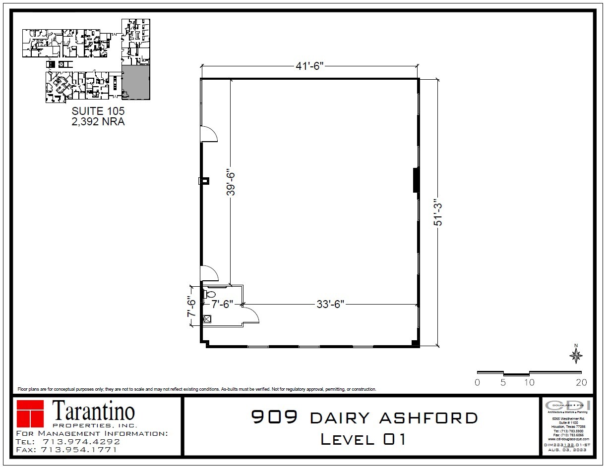 909 Dairy Ashford Rd, Houston, TX à louer Plan d’étage– Image 1 sur 1