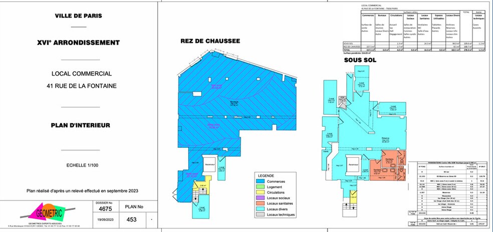Local commercial dans Paris à louer - Plan d’étage – Image 1 sur 1