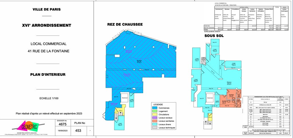 Local commercial dans Paris à louer Plan d’étage– Image 1 sur 2