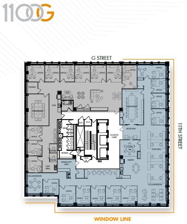 1100 G St NW, Washington, DC à louer Plan d’étage– Image 1 sur 1