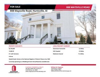 Plus de détails pour 808 Maysville Rd NE, Huntsville, AL - Spécialisé à vendre