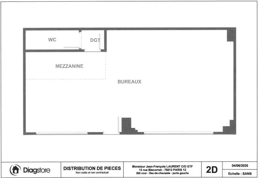 Local commercial dans Paris à louer - Plan d’étage – Image 3 sur 3