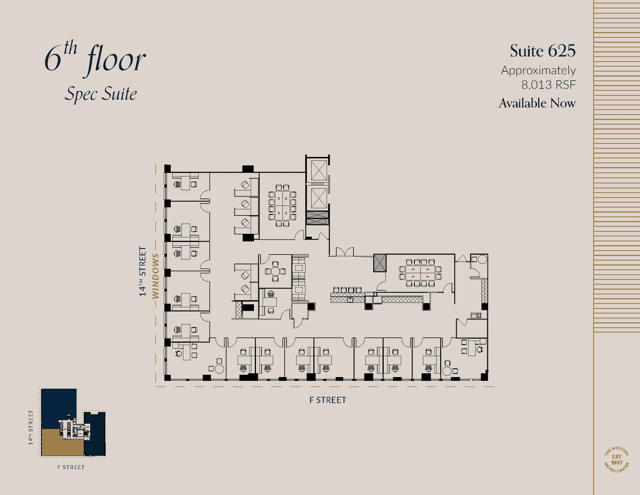607 14th St NW, Washington, DC à louer Plan d’étage– Image 1 sur 4